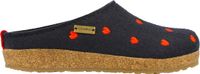 Haflinger Grizzly Cuoricini Dames en Heren Clogs Blauw Wol Kurk Rubber