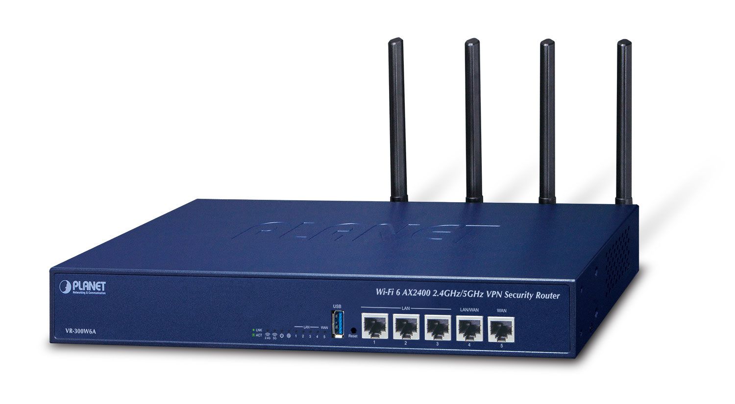 Planet Wi-Fi 6 AX2400 Draadloze Router - VR-300W6A - Blauw