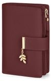 Portefeuille en cuir pour femmes - Blocage RFID - Emplacement pour carte - Compartiment à monnaie - Petit - Dimensions 14 x 10 x 2,5 cm - Portefeuille