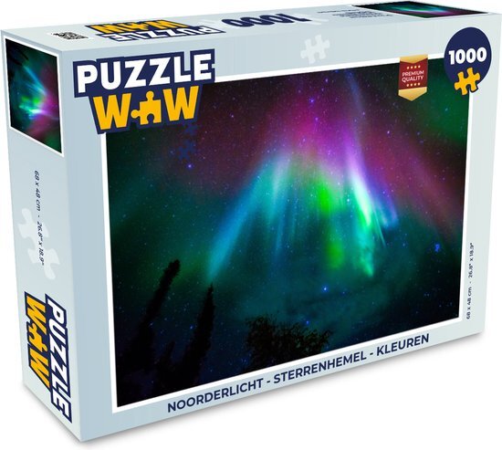 MuchoWow Puzzel Noorderlicht - Sterrenhemel - Kleuren - Legpuzzel - Puzzel 1000 stukjes volwassenen