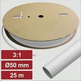 Electronic Garage EG25CA091 Gaine thermorétractable avec colle blanc 50 mm 16.7 mm Taux de retreint:3:1 25 m