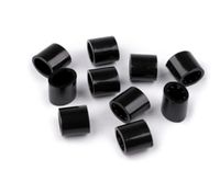cyclingcolors 10 x eindstoppers, 7 x 9 mm, rond, kunststof, stopper, koord, verstelbare sluiting, elastisch koord, schoenen, rugzakken, tent, camping, zwart