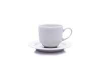 Thun 1794 Tasse und Untertasse, Tschechisches Porzellan, 270 ml, Opal, weiß, Thun