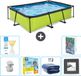 EXIT Toys EXIT Rechthoekig Lime Frame Zwembad - 300 x 200 x 65 cm - Inclusief Pomp - Onderhoudspakket - Solarzeil - Vloertegels - 7-delig
