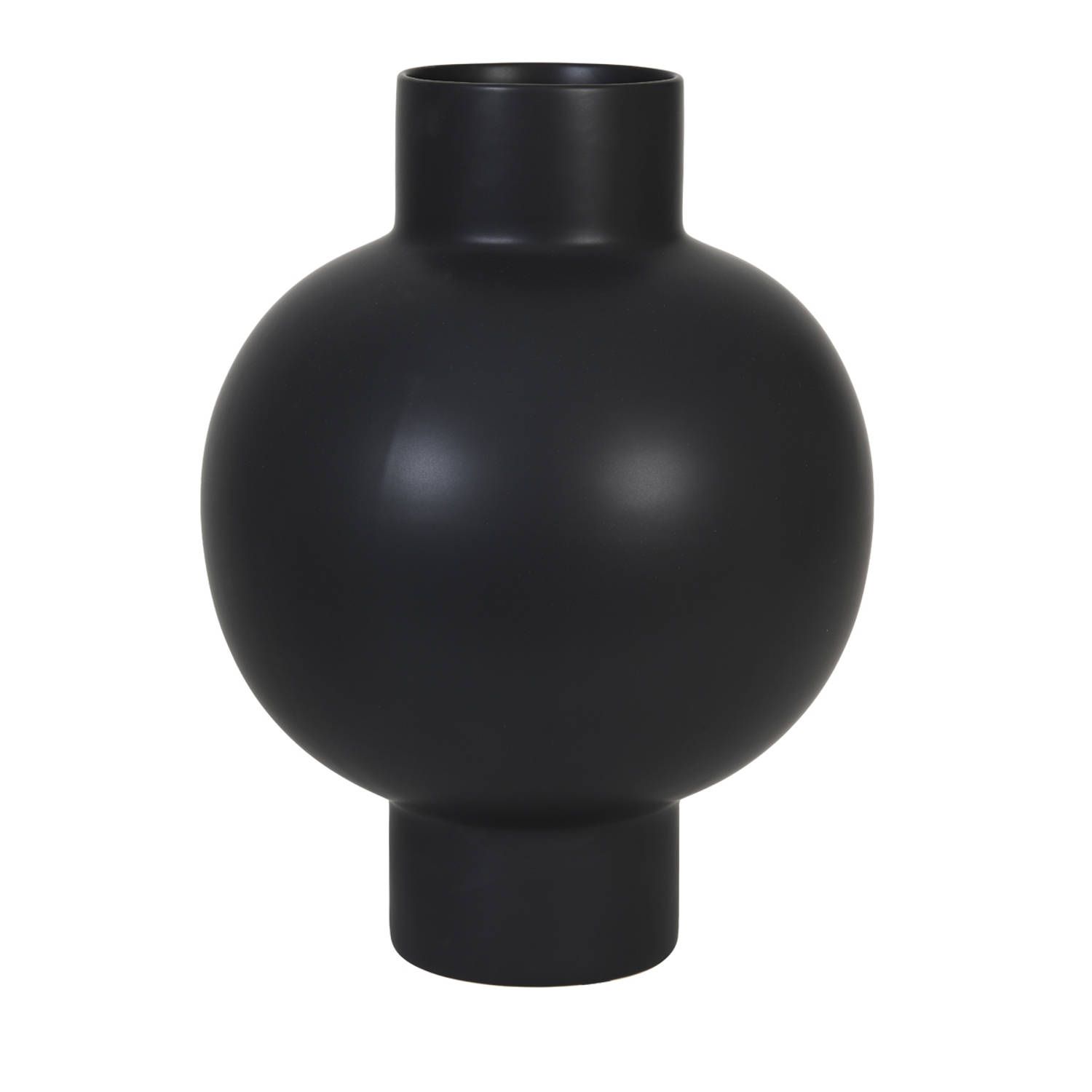 Light & Living Georgina Vaas - Ø34,5x46 cm - Keramiek - Mat Zwart