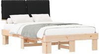 vidaXL Bedframe with Padded Headboard Black 120 x 200 cm