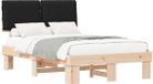 vidaXL Bedframe with Padded Headboard Black 120 x 200 cm