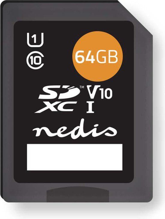 Nedis SDXC - 64GB Geheugenkaart - 80 MB/s Lezen/Schrijven