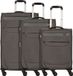 Worldpack Denver 4 wielen Kofferset 3-delig - Zachte bagage - TSA slot - dunkelgrau