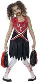 Generik Panda Generik Verkleedkostuum zombie cheerleader voor meisjes Halloween pak - Kinderkostuums - 152/164