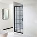 Barq Porte de douche coulissante - Effet verrière noir - 90 cm - Triple volet