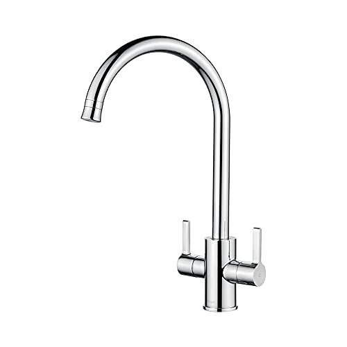 Ibergrif M22140 2 Functions Kitchen, 360 ° Rotating Sink, Silver Faucet