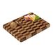 Relaxdays houten snijplank, acacia, massief, 40 x 30 cm, voor groente, vlees, kaas, hakblok met sapgeul, bruin