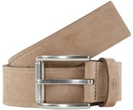 Tom Tailor - TTJAY leren riem met vierkante gesp - Maat 85 - taupe uni
