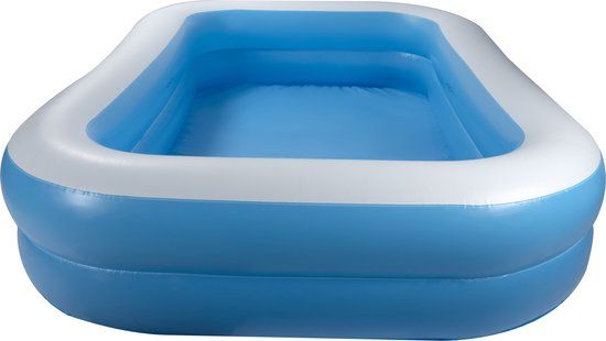 Creative Kids Opblaasbaar Zwembad - Rechthoek - 262x175x51cm - 778 Liter - Blauw/Wit