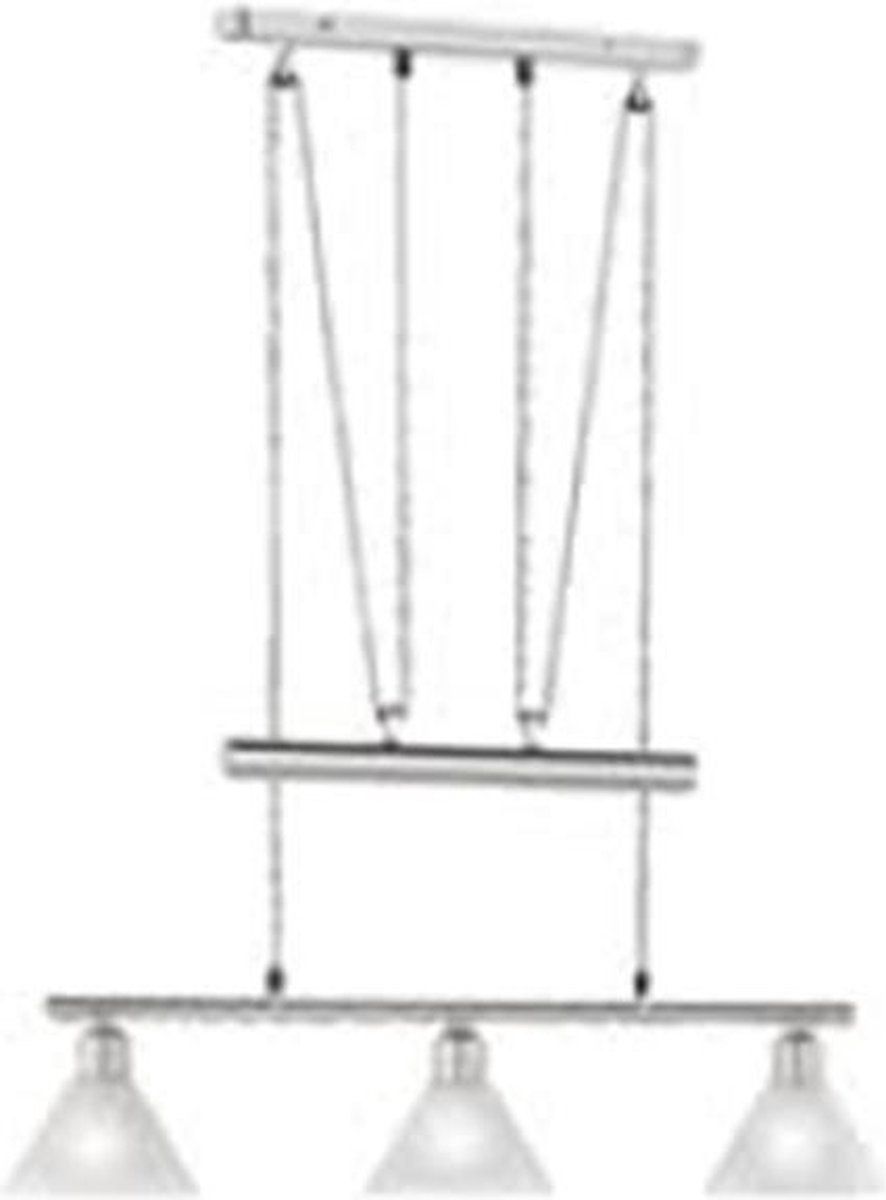 BES LED Trion Stomun Hanglamp - 3-lichts - E14 - Rechthoek - Mat Nikkel - Aluminium