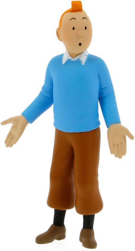 Figuurtje Kuifje - 8,5 cm - Blauwe Trui - Moulinsart