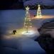 Glowster Kerstboomdecoratie, kegelvorm, RGBY-verlichting op zonne-energie, 2 m en 1 m, ideaal voor het verfraaien van kerstruimtes en buitendecoratie.
