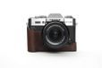 Zakao Fuji X-T30 Housse d'appareil photo - Demi-étui en cuir véritable - Café