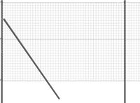 vidaXL Euro-hek met grondbevestiging 10 x 1,6 m pvc-coated staal grijs