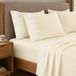 PETTI Artigiani Italiani - Percal, bedlaken voor tweepersoonsbed met kant, perkal, beddengoedset voor tweepersoonsbed, bedlakens met kant, crèmekleurig, 100% Made in Italy