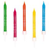 Amscan 550333-10 spiraalkaarsen Happy Birthday meerkleurig hoogte 6,3 cm decoratie