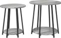 vidaXL Set de tables d'appoint 2 pièces gris sonoma et noir 50 x 50 x 51 cm
