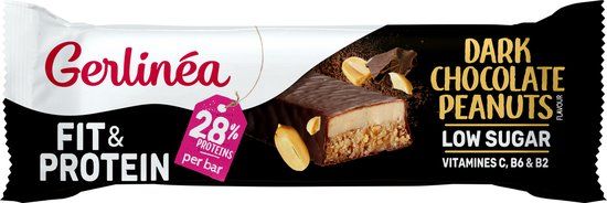 Gerlinea Fit & Protein Dark Chocolate Peanuts Reep (45 gr)