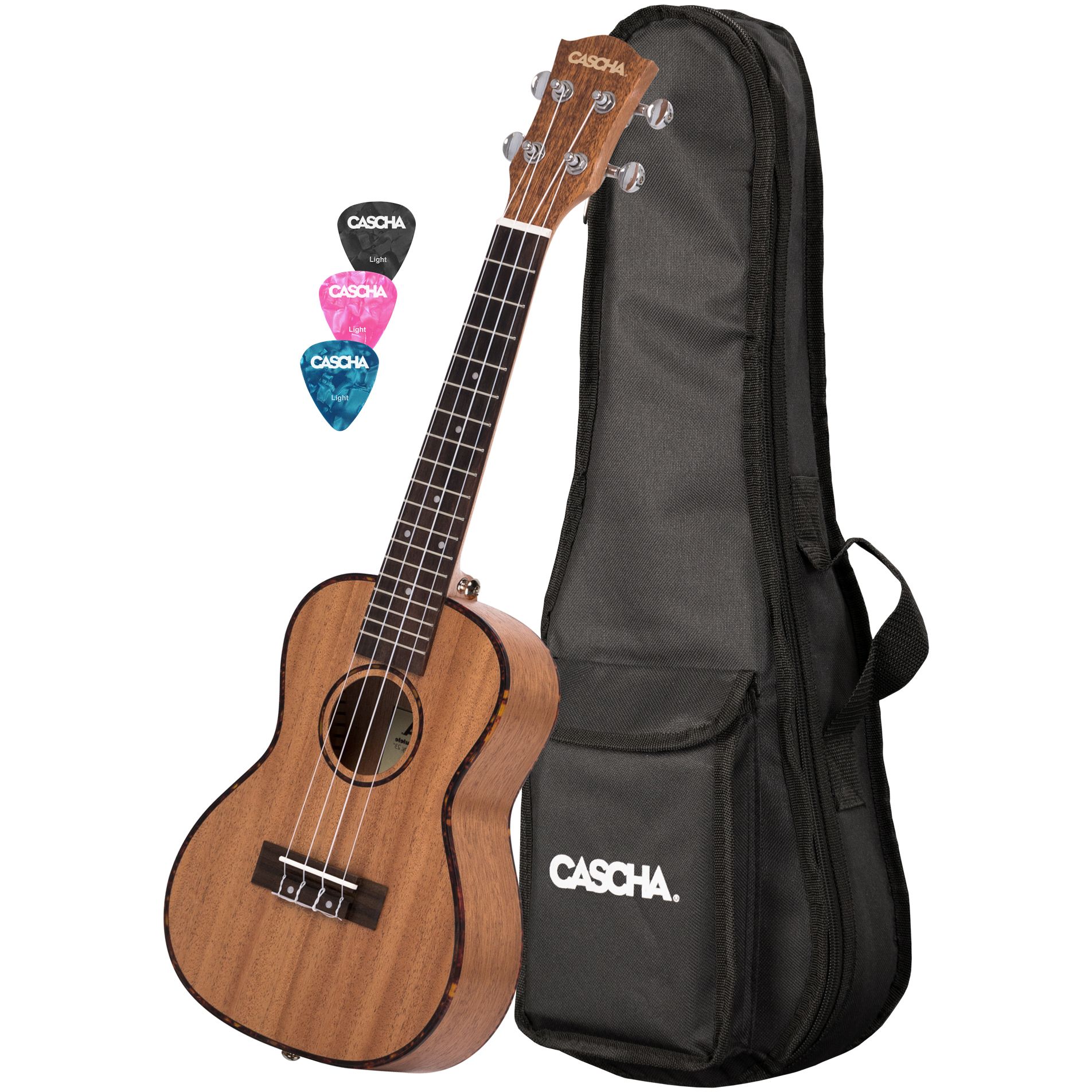 Cascha HH 2035L Linkshandige Premium Concert Ukelele met Tas en Plectra