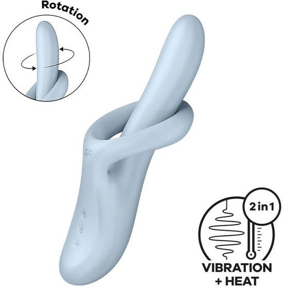 Satisfyer Heat Flex 4 - Verwarmende Rabbit Vibrator - Blauw