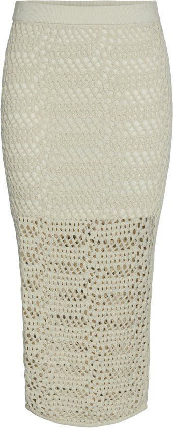PIECES PCAIA HW LONG KNIT SKIRT BC - Beige - Women's Size S - 2024 Spring/Summer