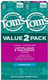 Tom's of Maine Natuurlijke Tandpasta Zonder Fluoride – Antiplaque & Whitening Peppermint – 2 x 155 g