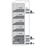 Asecos Armoire ignifuge 90 min s-classic90 fixation de porte - bac de rétention
