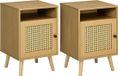 HOMCOM Set de 2 tables de chevet - Panneau de particules - 39x35x60cm - Bois naturel