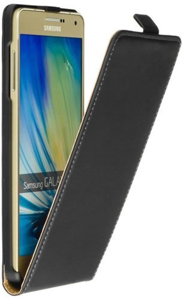 LELYCASE Lederen Zwart Samsung Galaxy A7 Flip case Telefoonhoesje