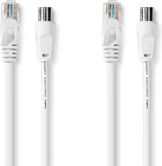 Nedis Coax- en CAT6-Combikabel - 1.5m - Wit