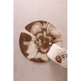 NOUS Living vloerkleed rond oudroze/donkerbruin (Ø160 cm)