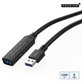 Microconnect USB3.0AAF5A USB-kabel USB 3.2 Gen 1 (3.1 Gen 1) 5 m USB A Zwart
