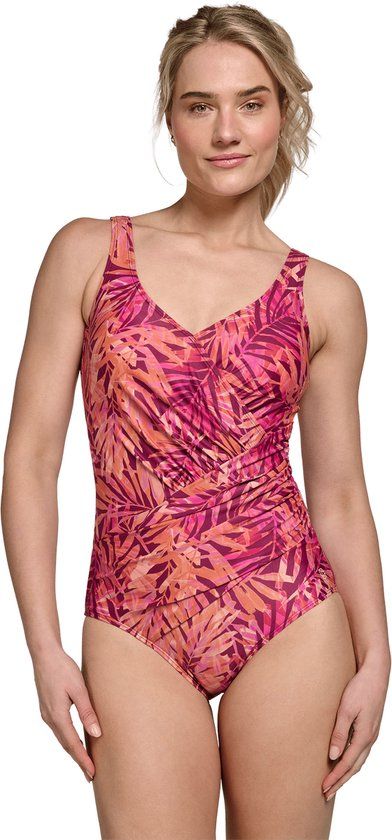 ten Cate Swim Ten Cate Badpak Soft Cup Shape Floral Leaves Grape Dames Maat 50