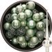 Decoris Kerstballen - 37x stuks - 6 cm - mintgroen - kunststof - incl. glazen piek mat zilver