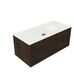 Saniclass Holz Frame Badkamermeubelset - 100x45x41.5cm - Flow solid surface wastafel wit - 1 wasbak - zonder kraangat - 1 lade - mat eiken charcoal