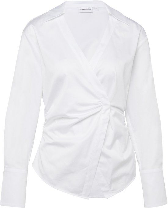 comma Blouse Vrouwen Wit Katoen Regular Fit