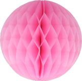 Merkloos Papieren kerstballen - roze - 10 cm