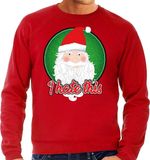 Bellatio Decorations Foute Kersttrui - I hate this - rood - Heren - Maat L