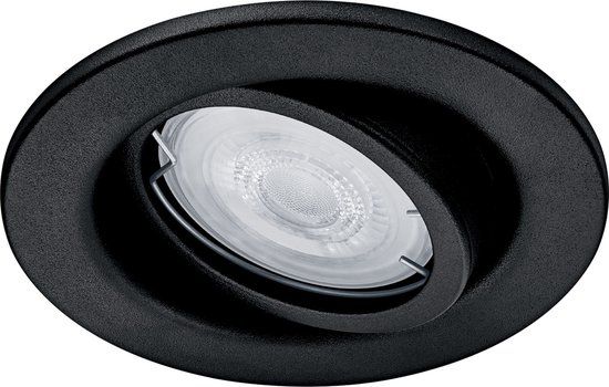 Philips Fresco Inbouwspot - Zwart - GU10 4.6W - 2700K - IP23 - Rond