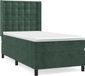 vidaXL Boxspring met matras fluweel donkergroen 80x200 cm