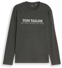 Tom Tailor T-shirt à manches longues avec imprimé logo - Taille XXL - Vert olive foncé