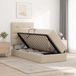 vidaXL Opslag bed met matras Crèmekleurig 90 x 190 cm Stof