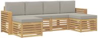 vidaXL - Buiten - bank - set - 6 - st - Wit - en - Lichtgrijs - Polyester