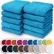 NatureMark Set van 10 badstof washandjes, 100% katoen, 30 x 30 cm, turquoise